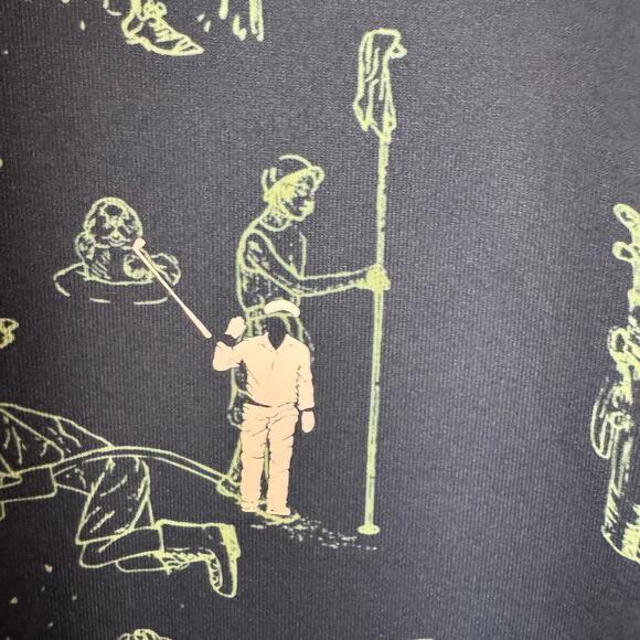 William Murray Men’s M Golf Polo Shirt Blue Golf Tree Print Stretch Performance - Picture 9 of 12